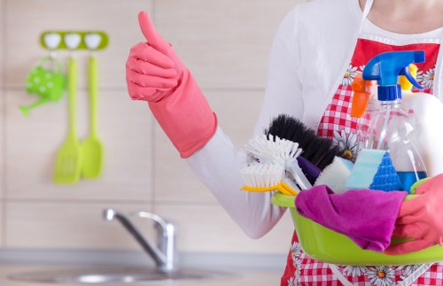 Cleaner in W1 providing detailed cleaning for a bright living room